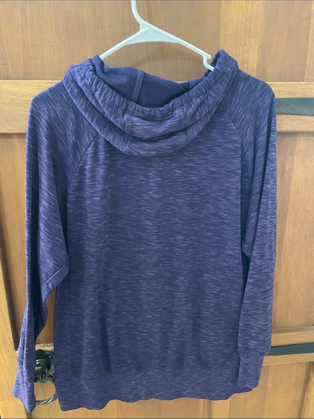 GreenTea Heathered Purple Women's Hooded Pullover - Picture 5 of 8
